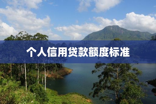 个人信用贷款额度标准
