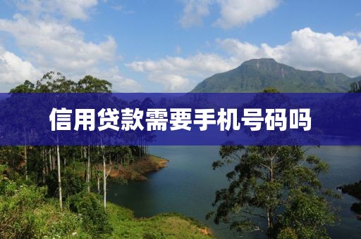 信用贷款需要手机号码吗