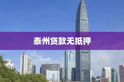 泰州贷款无抵押