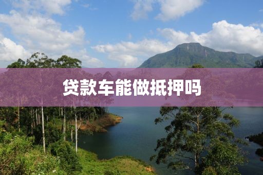 贷款车能做抵押吗