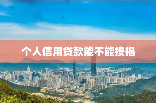 个人信用贷款能不能按揭