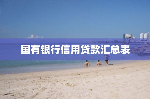 国有银行信用贷款汇总表