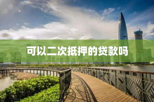 可以二次抵押的贷款吗