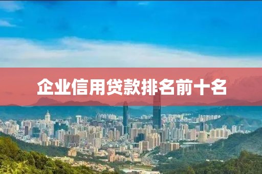 企业信用贷款排名前十名