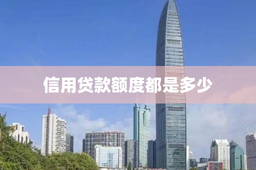 信用贷款额度都是多少