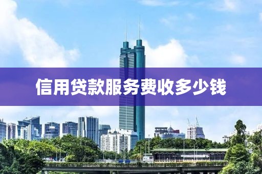 信用贷款服务费收多少钱