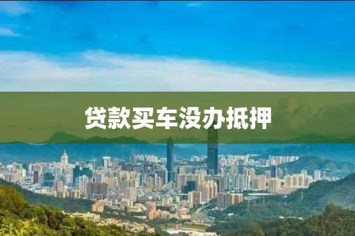 贷款买车没办抵押