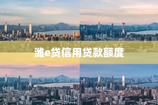 潍e贷信用贷款额度