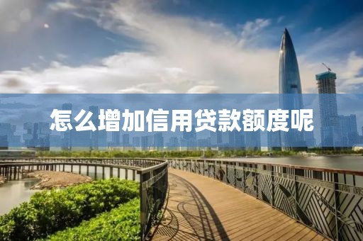 怎么增加信用贷款额度呢
