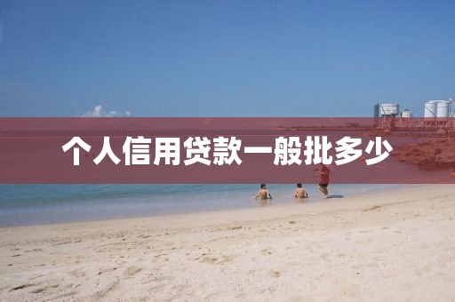 个人信用贷款一般批多少