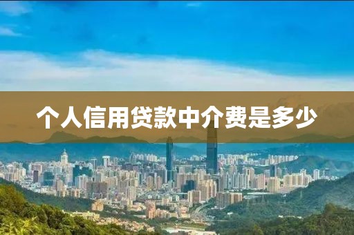 个人信用贷款中介费是多少