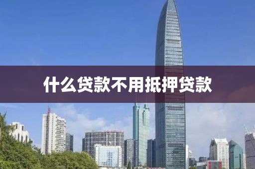 什么贷款不用抵押贷款