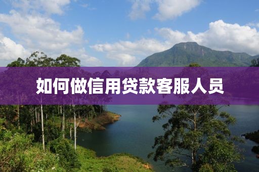 如何做信用贷款客服人员