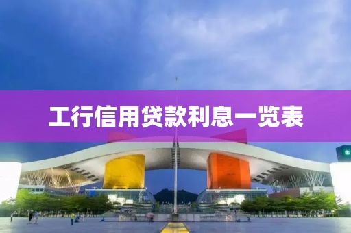 工行信用贷款利息一览表