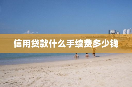 信用贷款什么手续费多少钱
