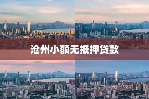 沧州小额无抵押贷款