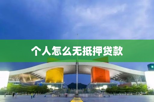 个人怎么无抵押贷款