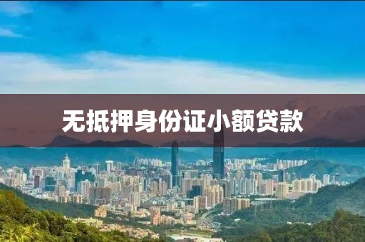 无抵押身份证小额贷款
