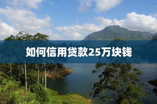 如何信用贷款25万块钱