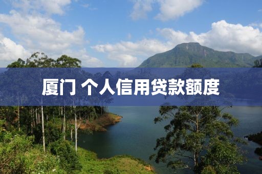 厦门 个人信用贷款额度