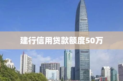 建行信用贷款额度50万