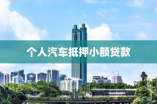 个人汽车抵押小额贷款