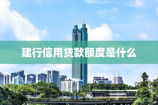 建行信用贷款额度是什么