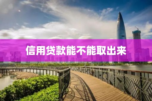 信用贷款能不能取出来