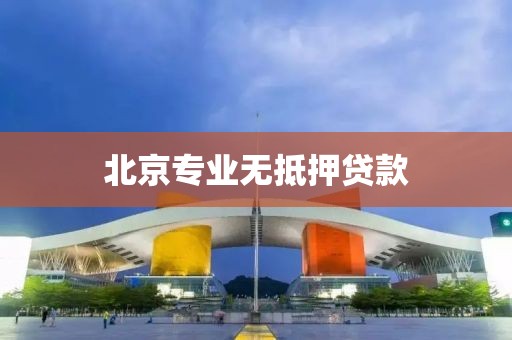 北京专业无抵押贷款