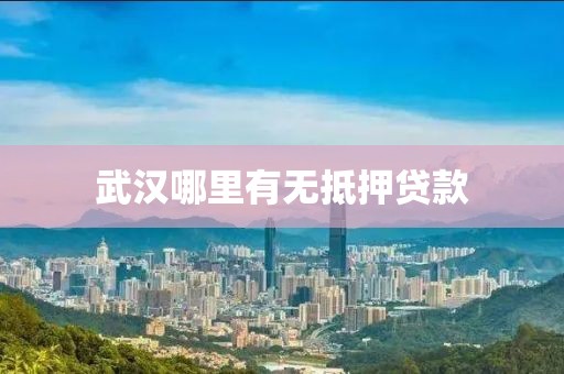 武汉哪里有无抵押贷款