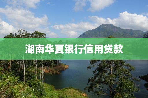 湖南华夏银行信用贷款