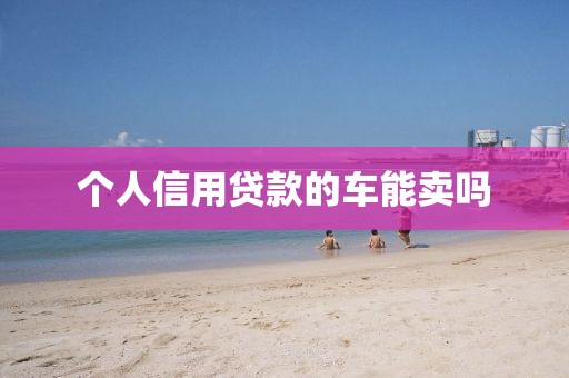 个人信用贷款的车能卖吗