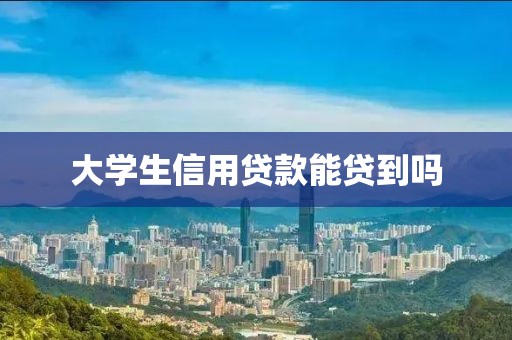 大学生信用贷款能贷到吗