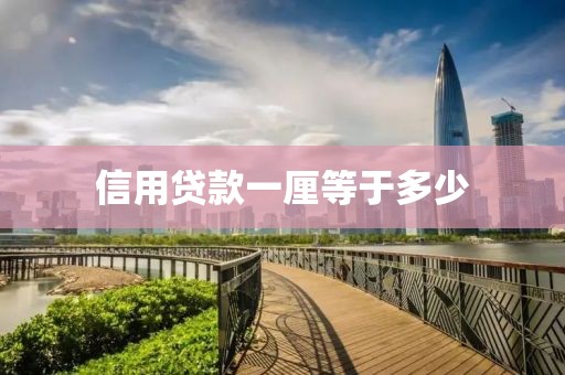 信用贷款一厘等于多少
