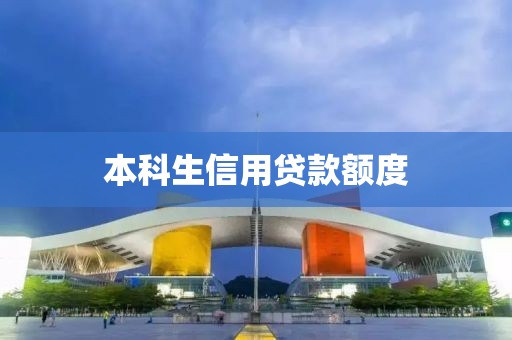 本科生信用贷款额度