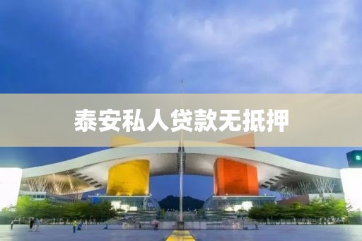 泰安私人贷款无抵押