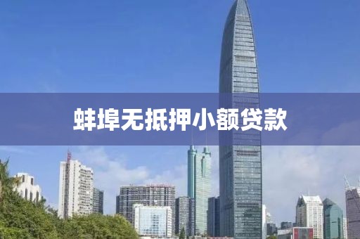 蚌埠无抵押小额贷款