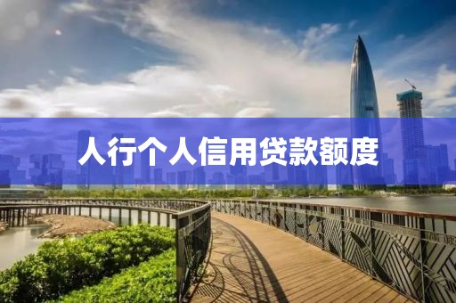 人行个人信用贷款额度