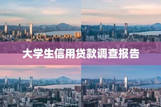 大学生信用贷款调查报告