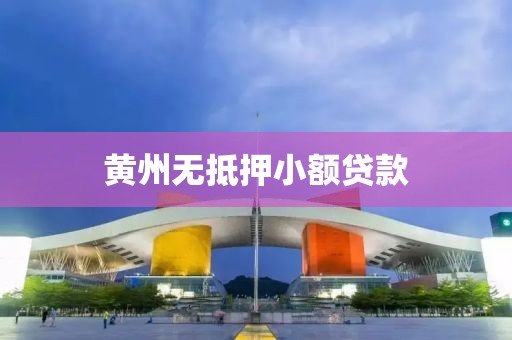 黄州无抵押小额贷款