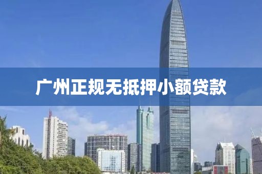 广州正规无抵押小额贷款