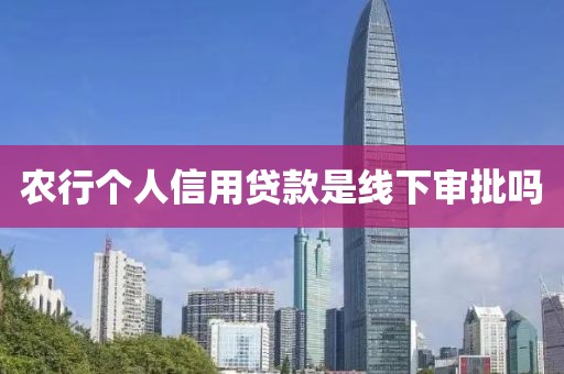 农行个人信用贷款是线下审批吗