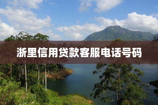 浙里信用贷款客服电话号码