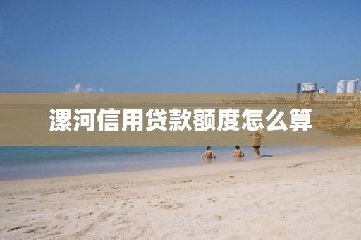 漯河信用贷款额度怎么算