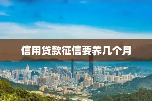 信用贷款征信要养几个月
