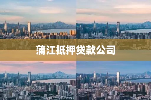 蒲江抵押贷款公司
