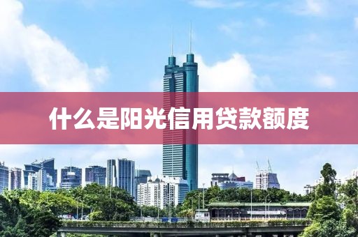 什么是阳光信用贷款额度