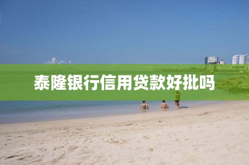 泰隆银行信用贷款好批吗