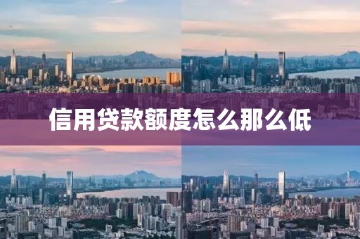 信用贷款额度怎么那么低