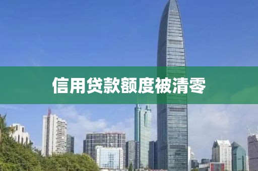 信用贷款额度被清零